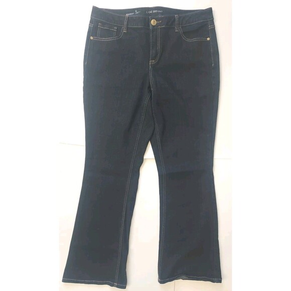 Ladies Lane Bryant Genius Fit Dark Wash Size 16R Stretch Bootcut Denim Jeans - Picture 1 of 9